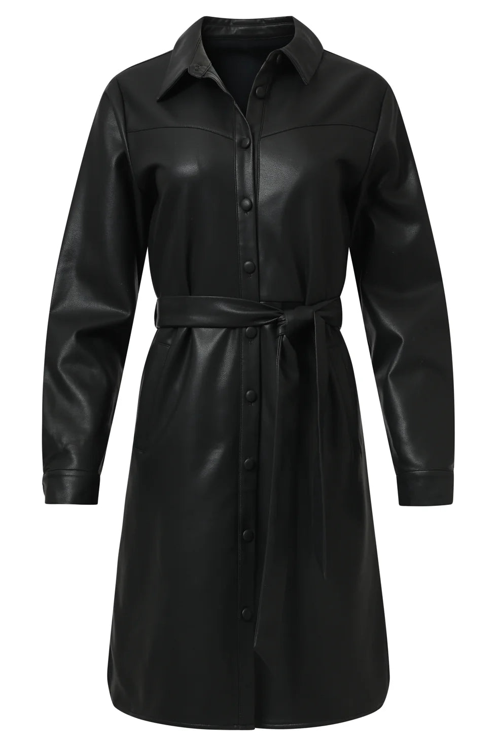 Vestido Noir Leather Chic