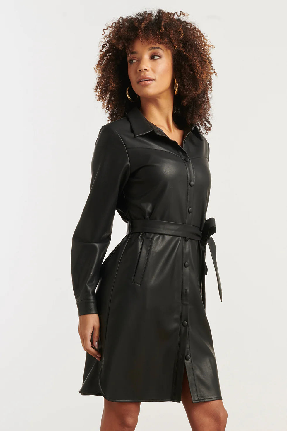 Vestido Noir Leather Chic