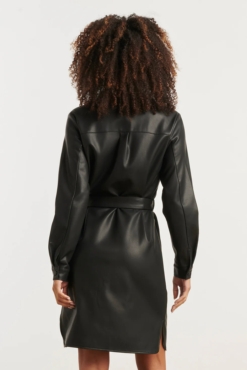 Vestido Noir Leather Chic