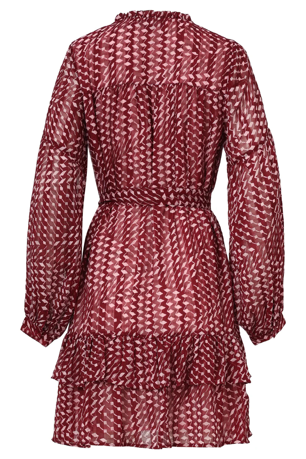 Vestido Corto Burdeos Estampado Chic