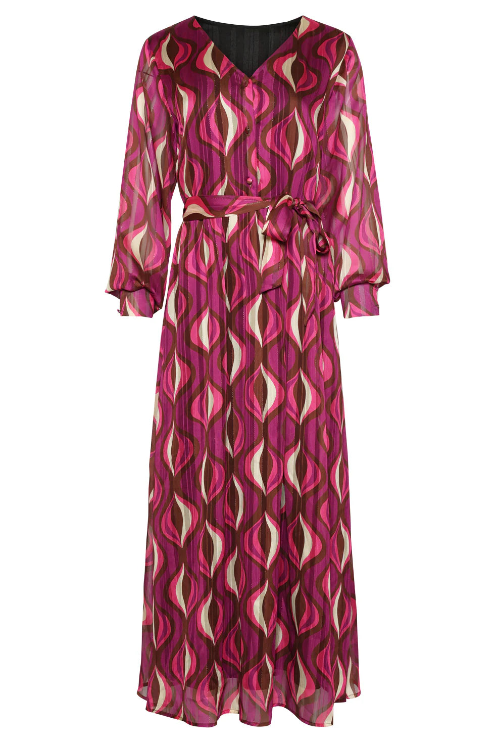 Vestido Largo Estampado Berenjena