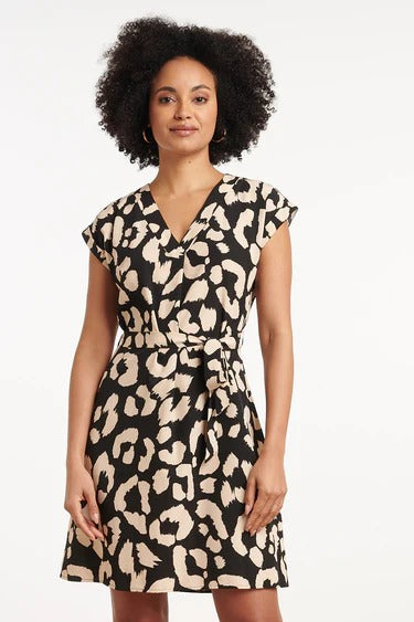 Vestido Estampado Fluido Negro