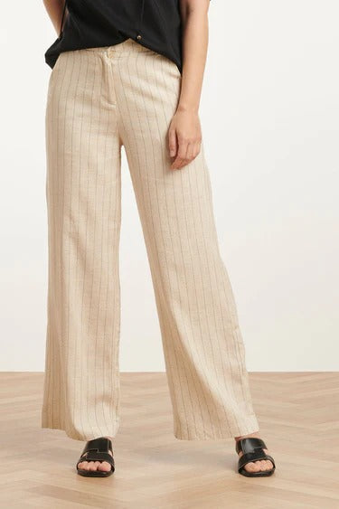 Pantalón Lino Rayas – Arena