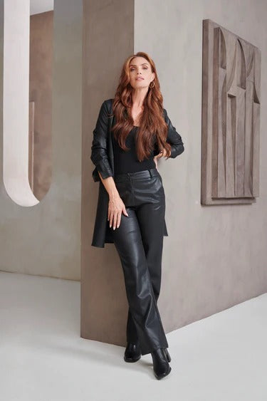 Pantalón Efecto Piel Negro