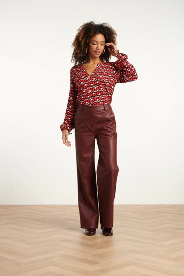 Pantalón Palazzo Burdeos Elegance
