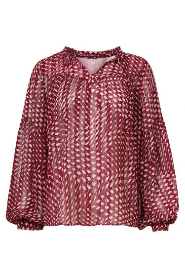 Blusa Geométrica Burdeos
