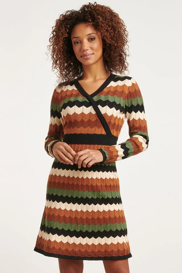 Vestido punto retro multicolor Elaia