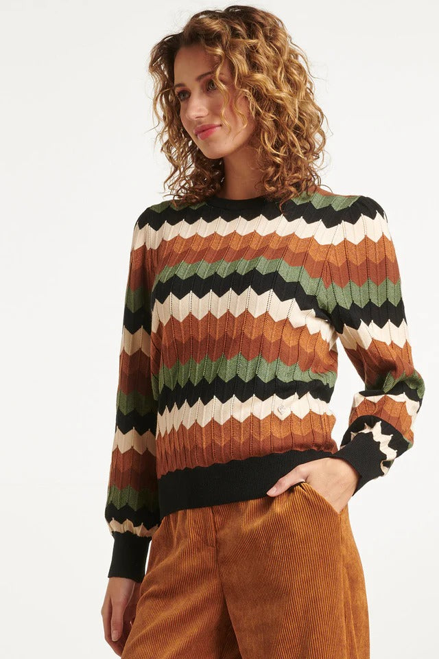 Top punto retro multicolor Elaia
