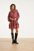 Vestido Corto Burdeos Estampado Chic