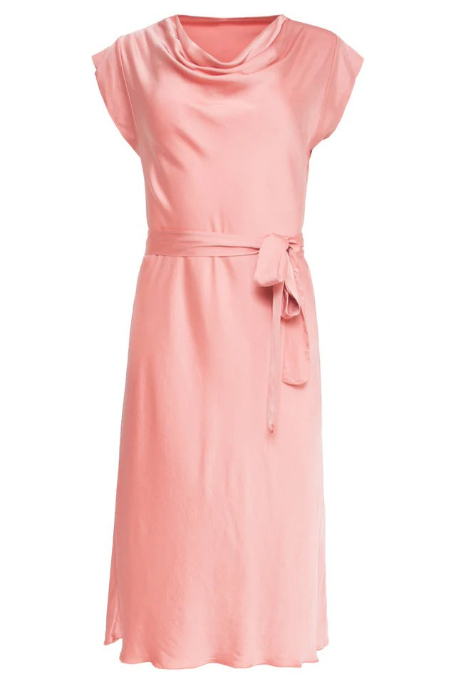 Vestido Satinado Rosa Elegance