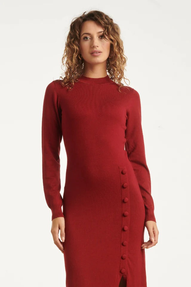 Vestido Burdeos Lúrex