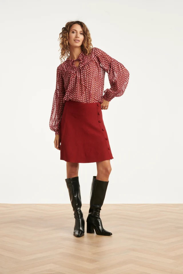 Blusa Geométrica Burdeos