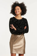 Top Brillo Noche – Negro