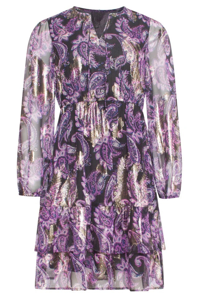 Vestido Paisley Elegante Morado