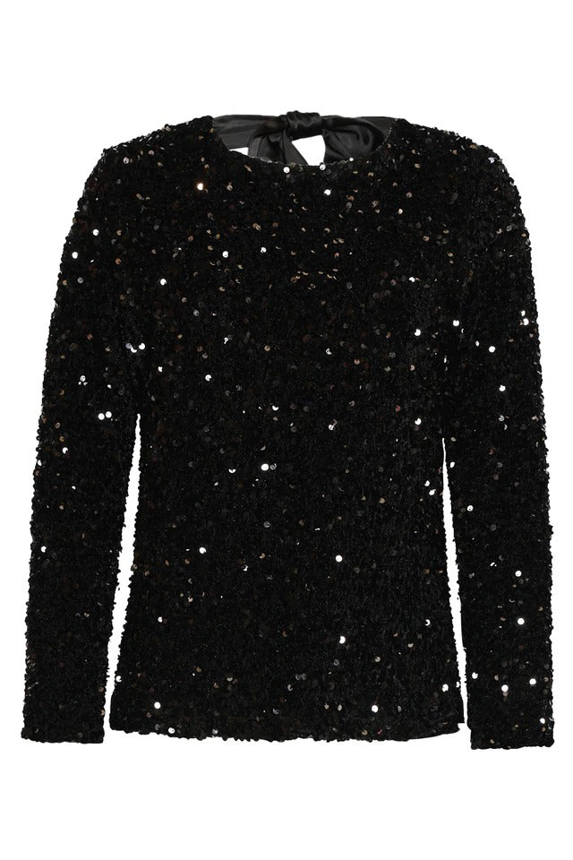 Top Brillo Noche – Negro