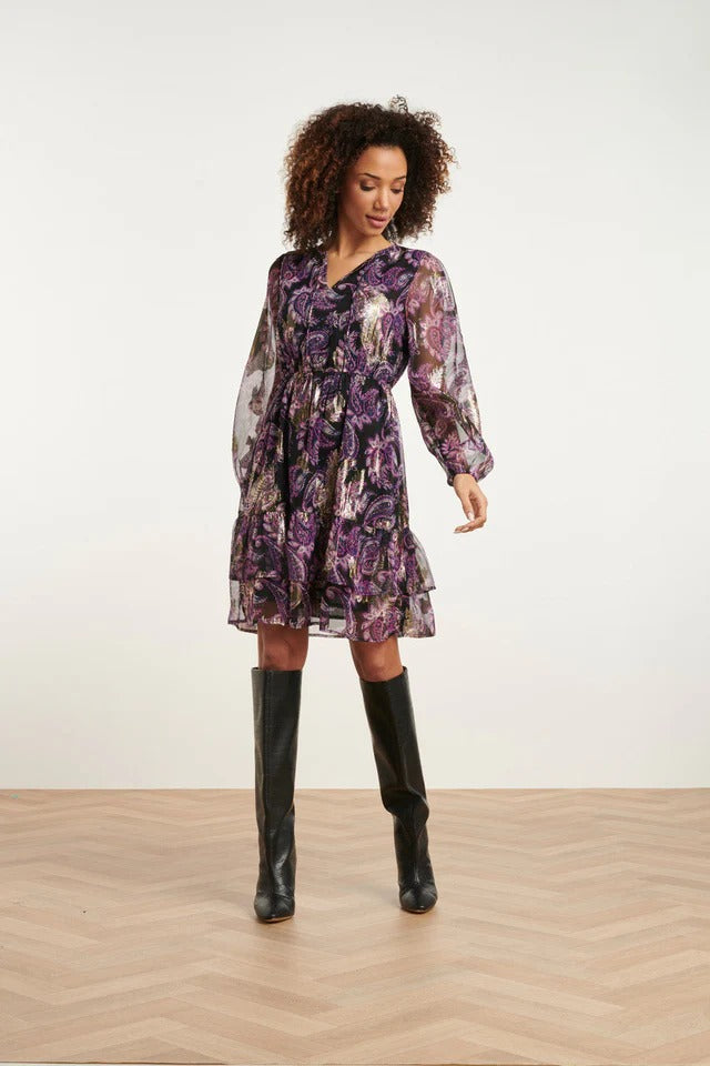 Vestido Paisley Elegante Morado