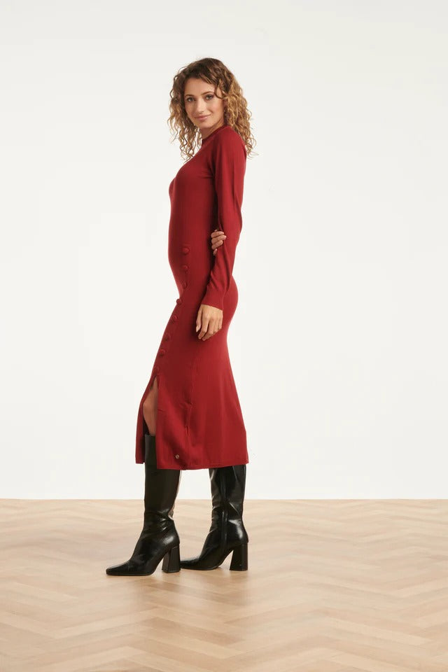 Vestido Burdeos Lúrex