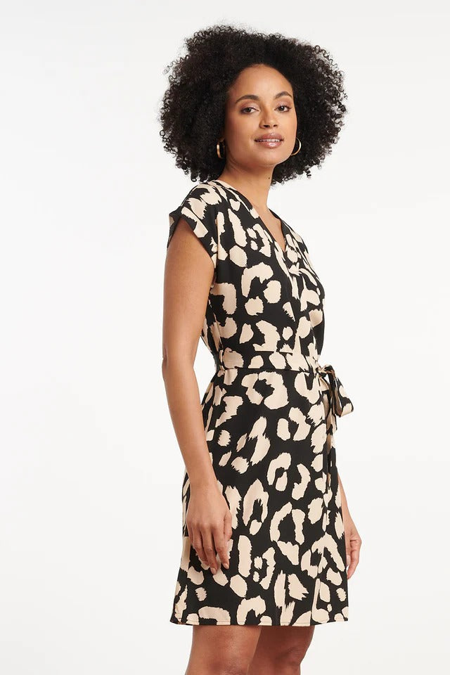 Vestido Estampado Fluido Negro
