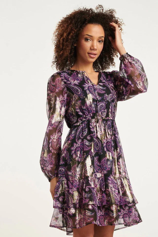 Vestido Paisley Elegante Morado