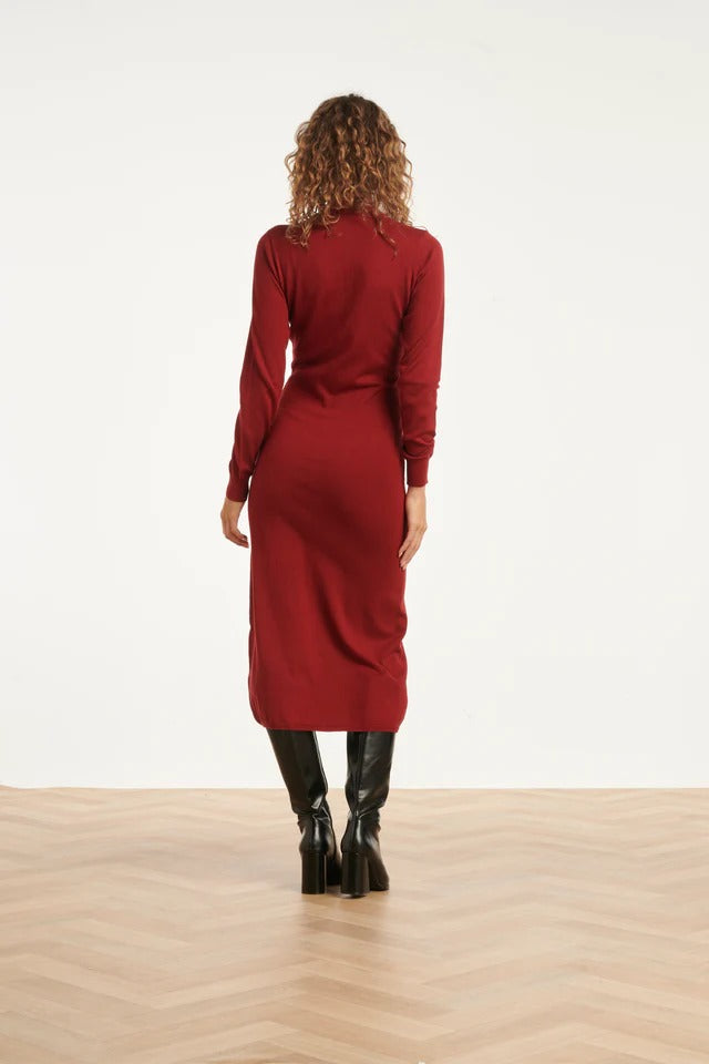 Vestido Burdeos Lúrex