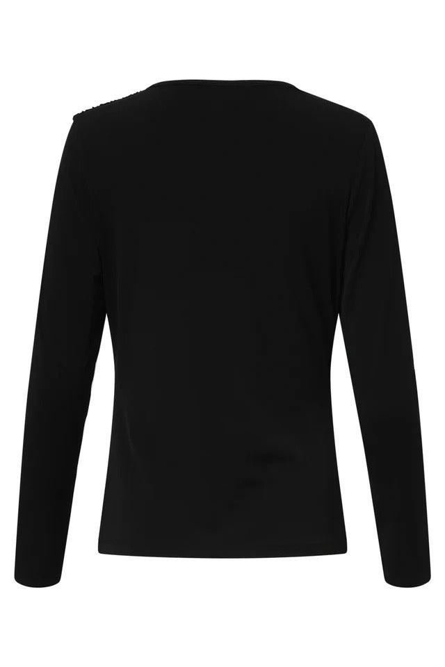 Top negro elegante asimétrico Elaia